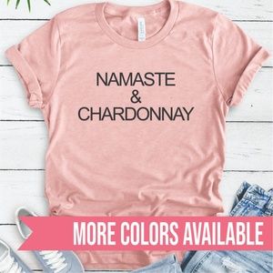 NAMASTE & CHARDONNAY WINE YOGA YOGI WORKOUT GYM